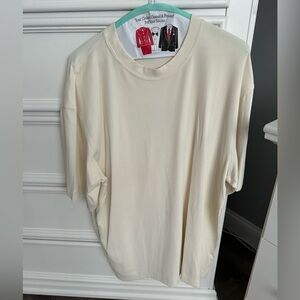 Allora Men’s Short Sleeve Shirt Cream Tan Size XL